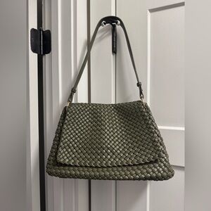 Melie Bianco Natalia Olive Recycled Vegan Shoulder Bag